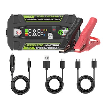 Multifunkční startovací zdroj Lokithor J2250 – 12V LiFePO4, 2250A, 51,2Wh