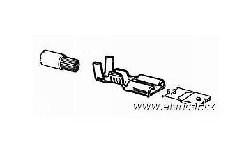 Neizolovaný konektor faston 6,3mm samice  BF 11.14 -100Ks