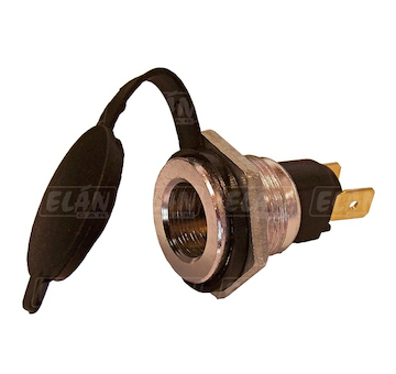 Palubní zásuvka DIN (ISO 4165) s pružinovou krytkou – max. 16A, 12V/24V