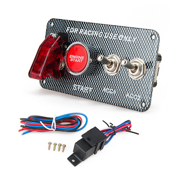 Panel s 3x spínači + tlačítko START, 12V, 47160