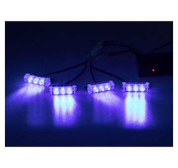 Predator LED do mřížky, 12V, modrý, KF745-4BLUE