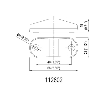 Přední obrysové světlo LED, bílý ovál, KF662E