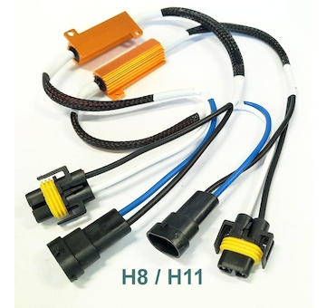 Rezistor pro LED žárovku s paticí H8, H11 - hliník