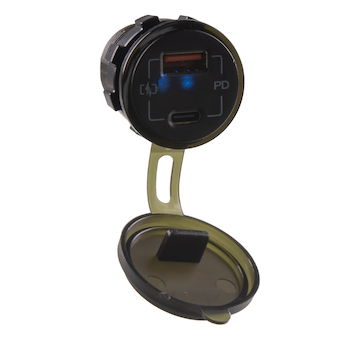 USB nabíječka QC3.0 + USB-C, 12 - 24V, 34713