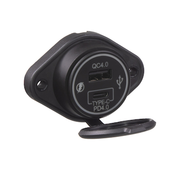 USB QC4.0 + USB-C PD4.0 zásuvka 12 - 24V, montáž na povrch. 34659