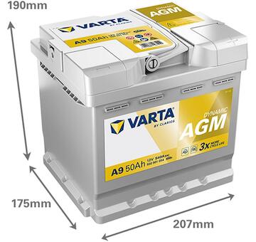 Varta Dynamic AGM A9 550901054K262 12V 50Ah 540A