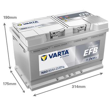 Varta Dynamic EFB N80 580500080K262 12V 80Ah 800A
