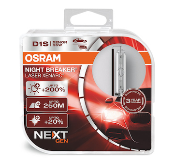 Xenonová výbojka D1S Osram Xenarc Night Breaker Laser +220% 12V/24V 35W PK32d-2 2ks