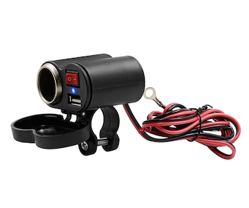 Zásuvka vodotěsná pro motocykl CL + USB s vypínačem