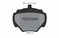 Sada brzdových destiček, kotoučová brzda Textar 2034402