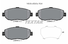 Sada brzdových destiček, kotoučová brzda Textar 2149001