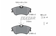 Sada brzdových destiček, kotoučová brzda Textar 2188801