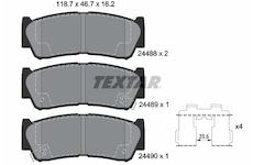 Sada brzdových destiček, kotoučová brzda Textar 2448801