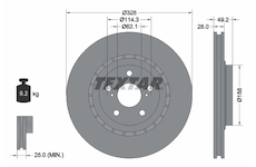 Brzdový kotouč Textar 92259403