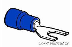 Kabelová vidlička izolovaná modrá M5 (1,5–2,5 mm2) – sada 10 ks