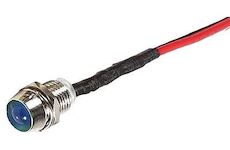 Kontrolka 24V LED Modrá do otvoru 8mm kovová