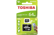 Paměťová karta MicroSDXC 64GB 100M UHS-I + adaptér, TOSHIBA, STM 8064GCL10TO