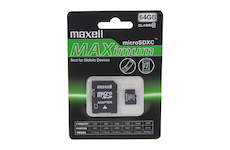 Paměťová karta MicroSDXC 64GB CL10 + adaptér, MAXELL - STM 8064GCL10MA