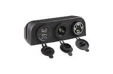 Trojitá zásuvka s panelem CL, 3x USB-A + 1x USB-C nabíječka, 34693