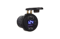USB nabíječka QC3.0 + USB-C, digitální voltmetr do panelu, 34575