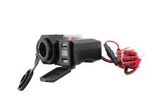 Vodotěsná kombinovaná zásuvka pro motocykl – CL zapalovač + 2x USB port