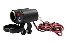 Vodotěsná zásuvka pro motocykl CL + USB s vypínačem (12V/24V)