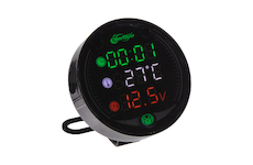 Voltmetr s teploměrem, hodinami a USB nabíječkou na motocykl, 34706