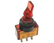 Vypínač páčkový - ON-OFF 1pol.12V/20A červené prosvícení