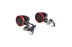 Zvukový systém na motocykl, skútr, ATV s FM, USB, BT, barva červená, černá, RSM103R