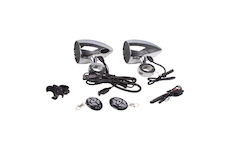 Zvukový systém na motocykl, skútr, ATV s USB, BT, 2 x dálkové ovládání, barva chrom, RSM102CH
